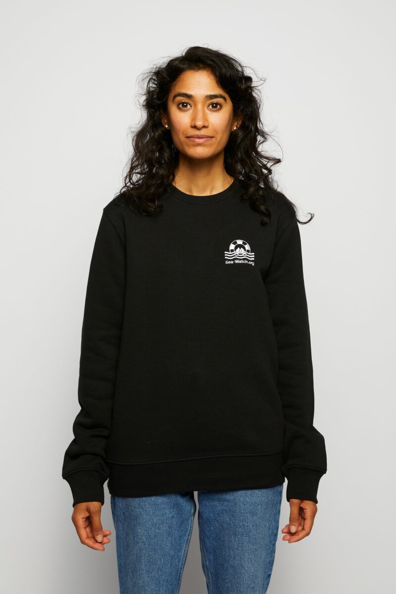 Sweater Logo Embroidery Unisex Black