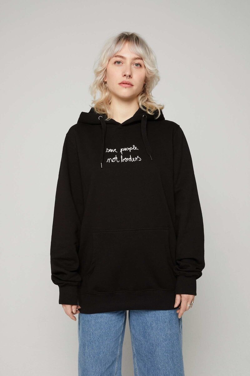 Hoodie Save People Not Borders Unisex Bl box