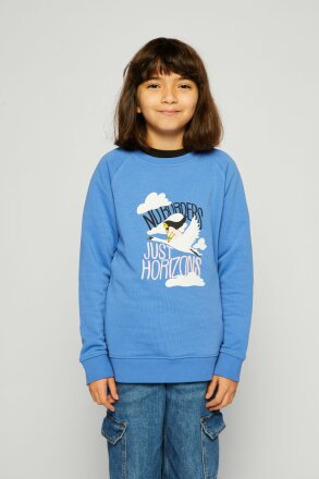 Kids Sweater No Borders Just Horizons Unisex Bright Blue