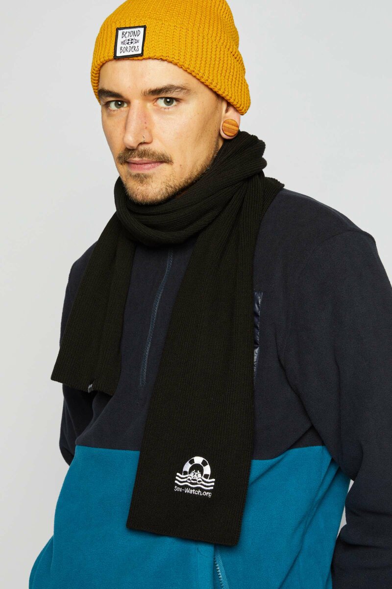 Schal Scarf Cotton Knit Black