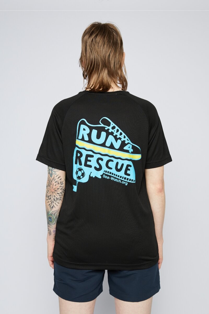 Sports T-Shirt Run For Rescue 2.0 Unisex Black