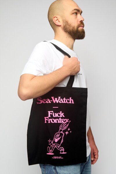 Bag Fuck Frontex Jost Zeindler Black - Sea-Watch e.V. - Shop, 12,00 €