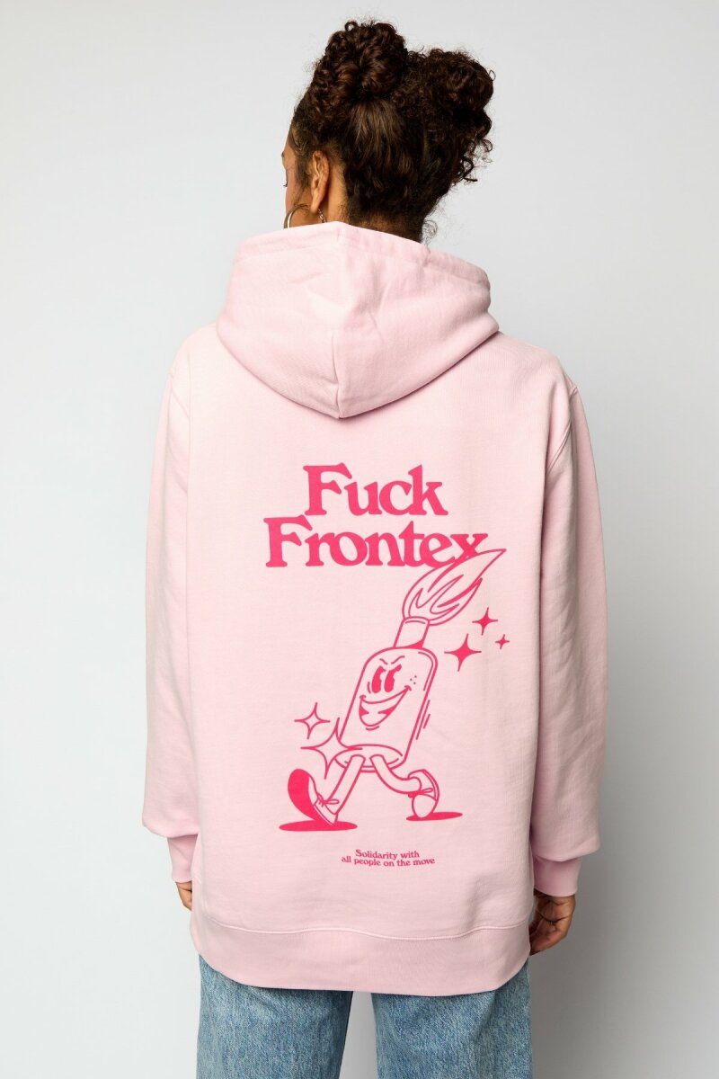 Hoodie Fuck Frontex Jost Zeindler Unisex Cotton Pink