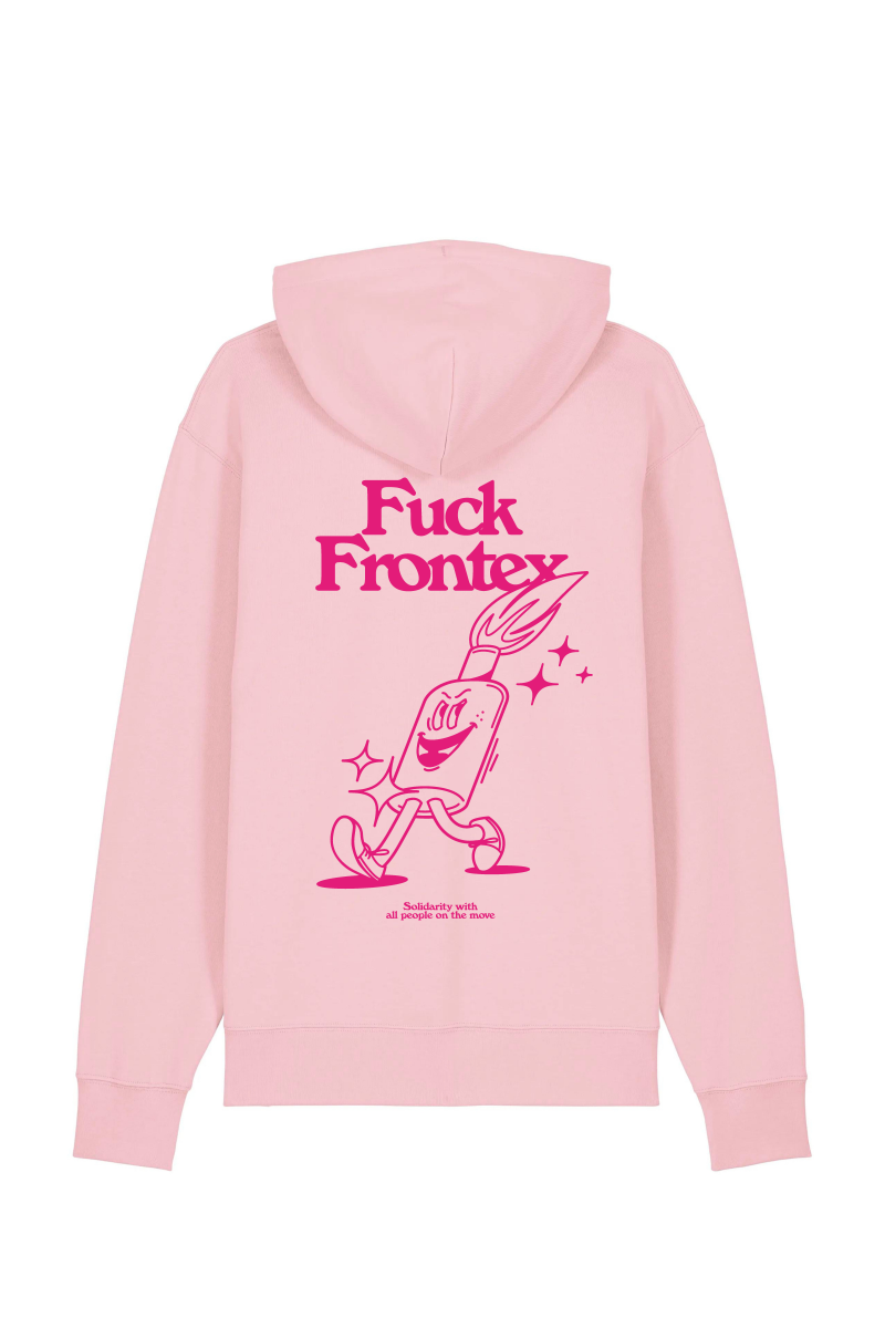 Hoodie Fuck Frontex Jost Zeindler Unisex Cotton Pink