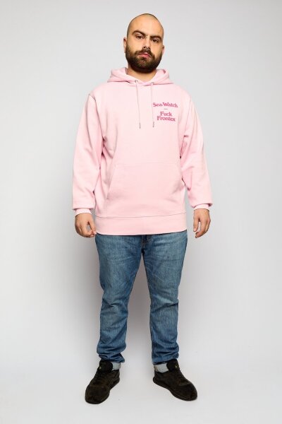 Hoodie Fuck Frontex Jost Zeindler Unisex Cotton Pink - Sea-Watch Hoodie Fuck Frontex Jost Zeindler Unisex Cotton Pink - Sea-Watch