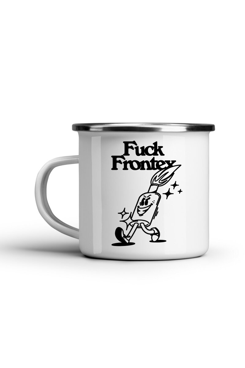 Emaille Tasse Fuck Frontex Jost Zeindler White