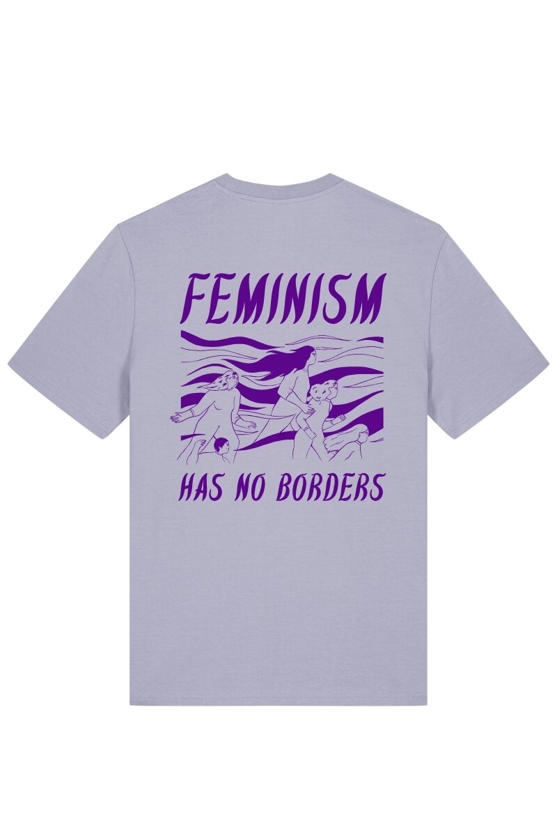 T-Shirt Feminism Has No Borders Lavender box