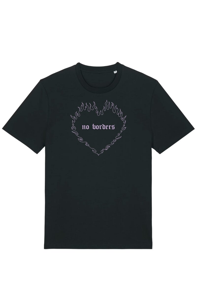 T-Shirt No Borders Heart Black