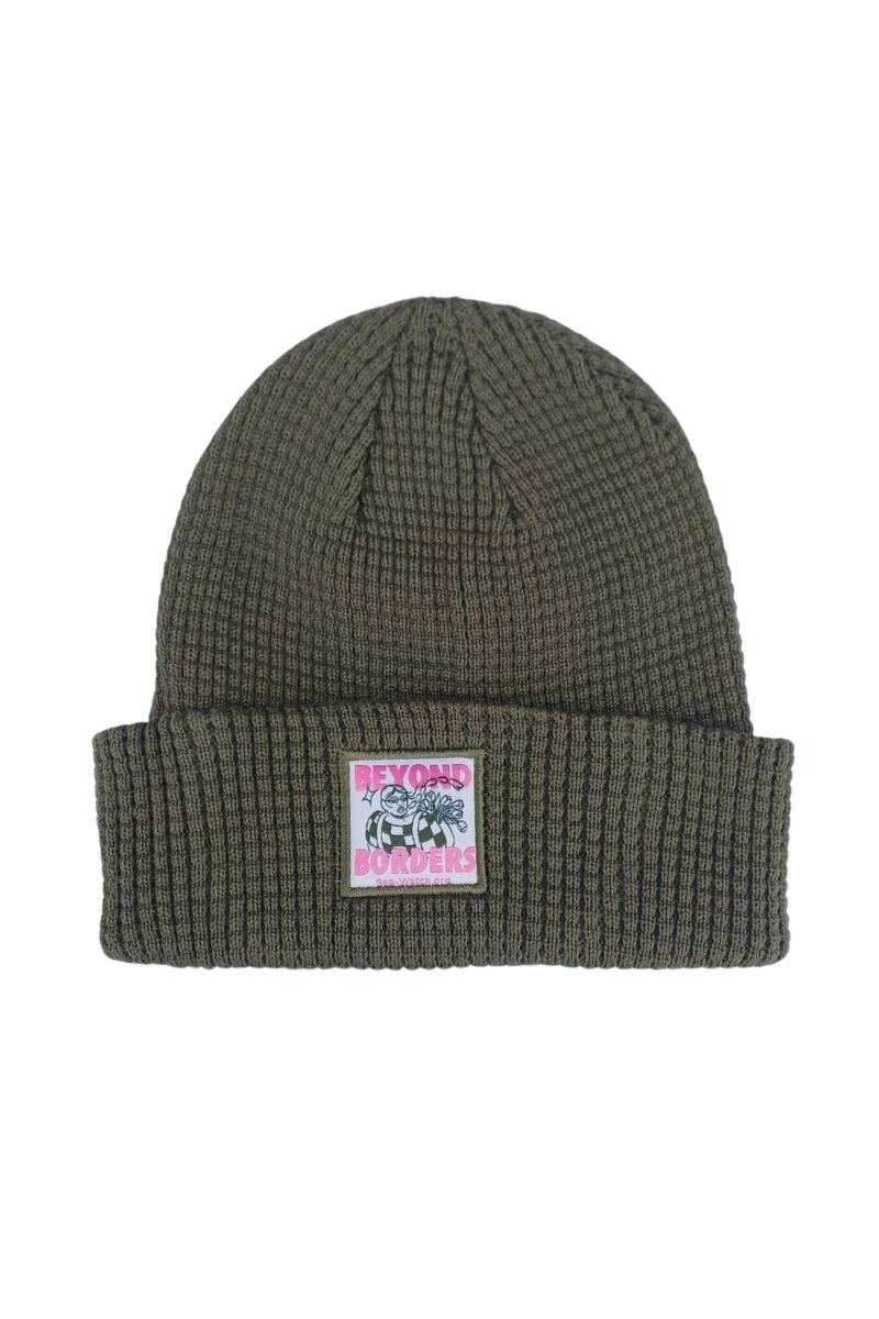 Waffle Beanie Beyond Borders Camila Rosa Olive Green