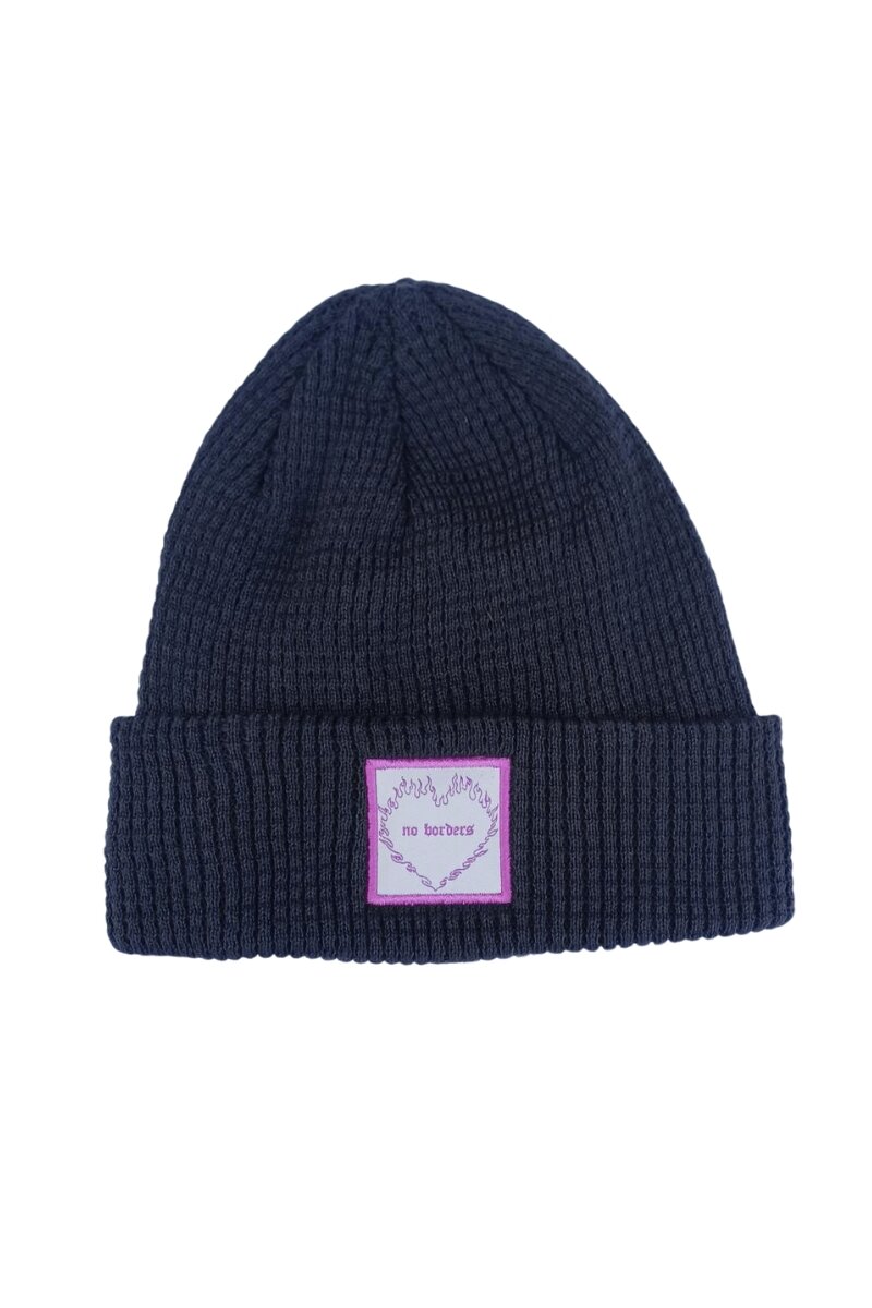 Waffle Beanie No Borders Heart Stella Graphite Grey