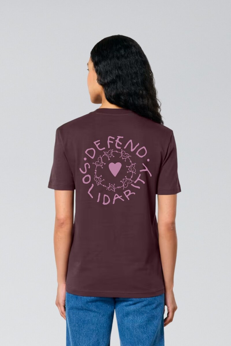 T-Shirt Defend Solidarity Hearts Unisex Red Brown