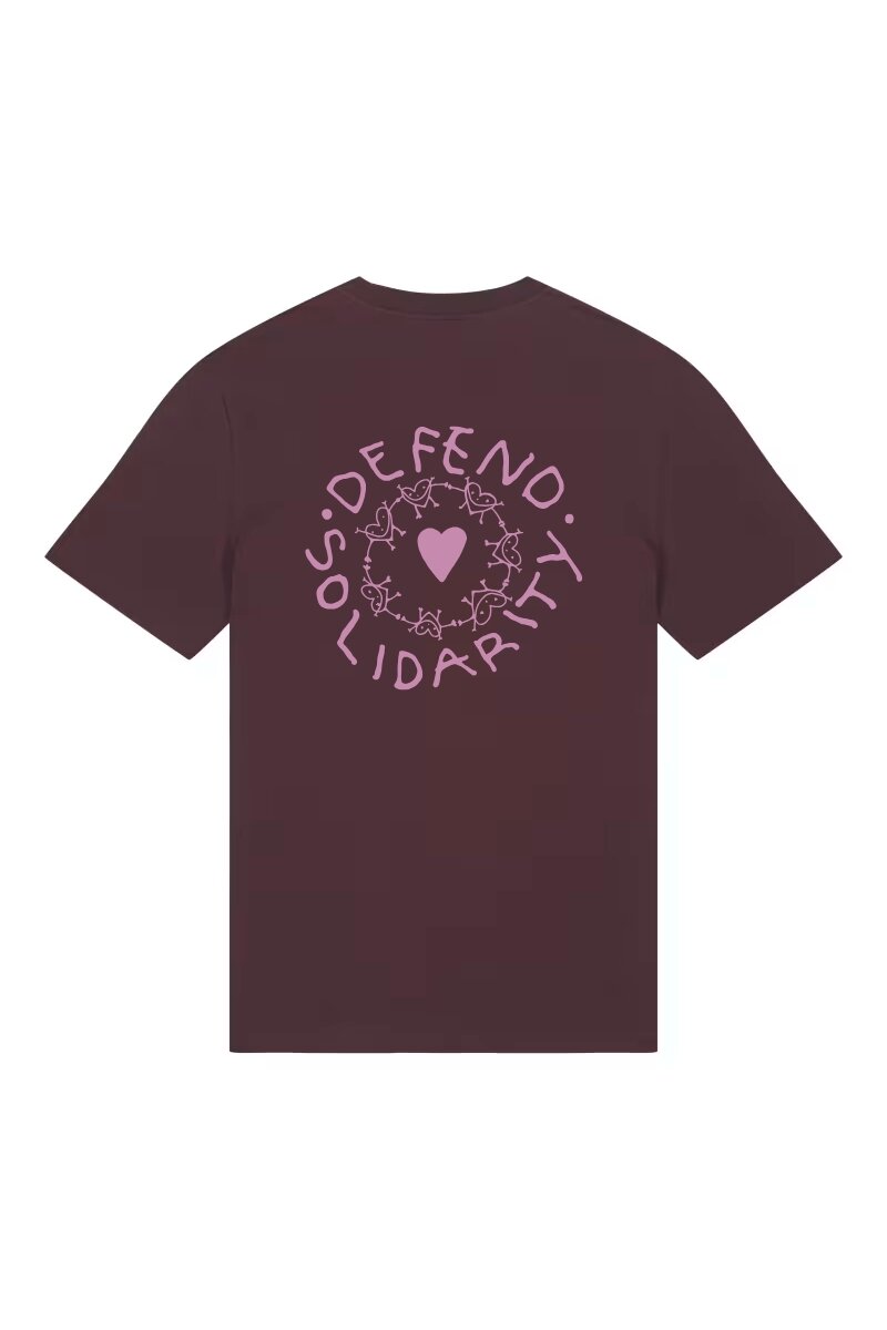 T-Shirt Defend Solidarity Hearts Unisex Red Brown