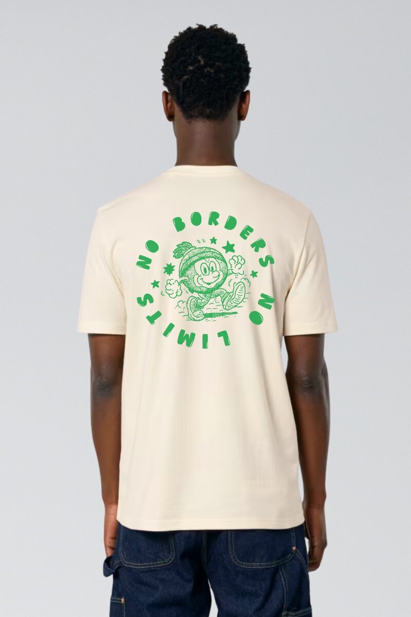 T-Shirt No Borders No Limits Unisex Natural Raw