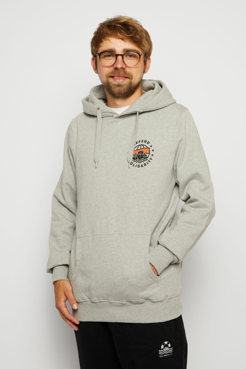 Hoodie Defend Solidarity Grey