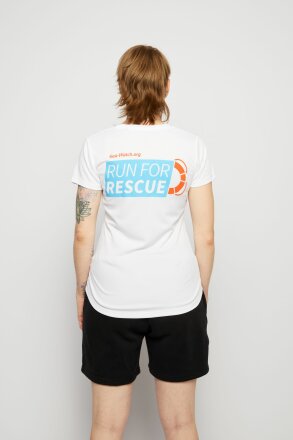 Sports T-Shirt Run for Rescue Tailliert White