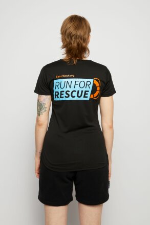 Sports T-Shirt Run for Rescue Tailliert Black