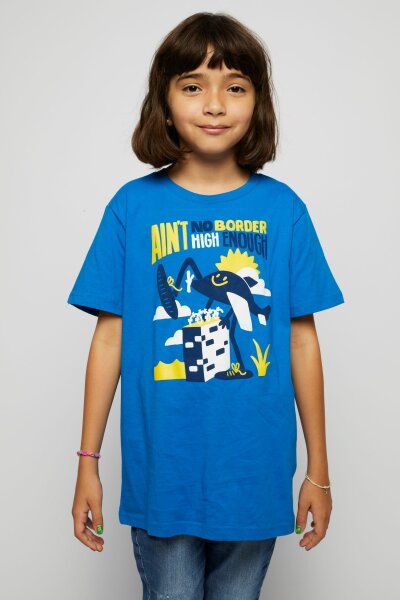 T-Shirt Kids Ain´t No Border High Enough Killerartworx Bright Blue