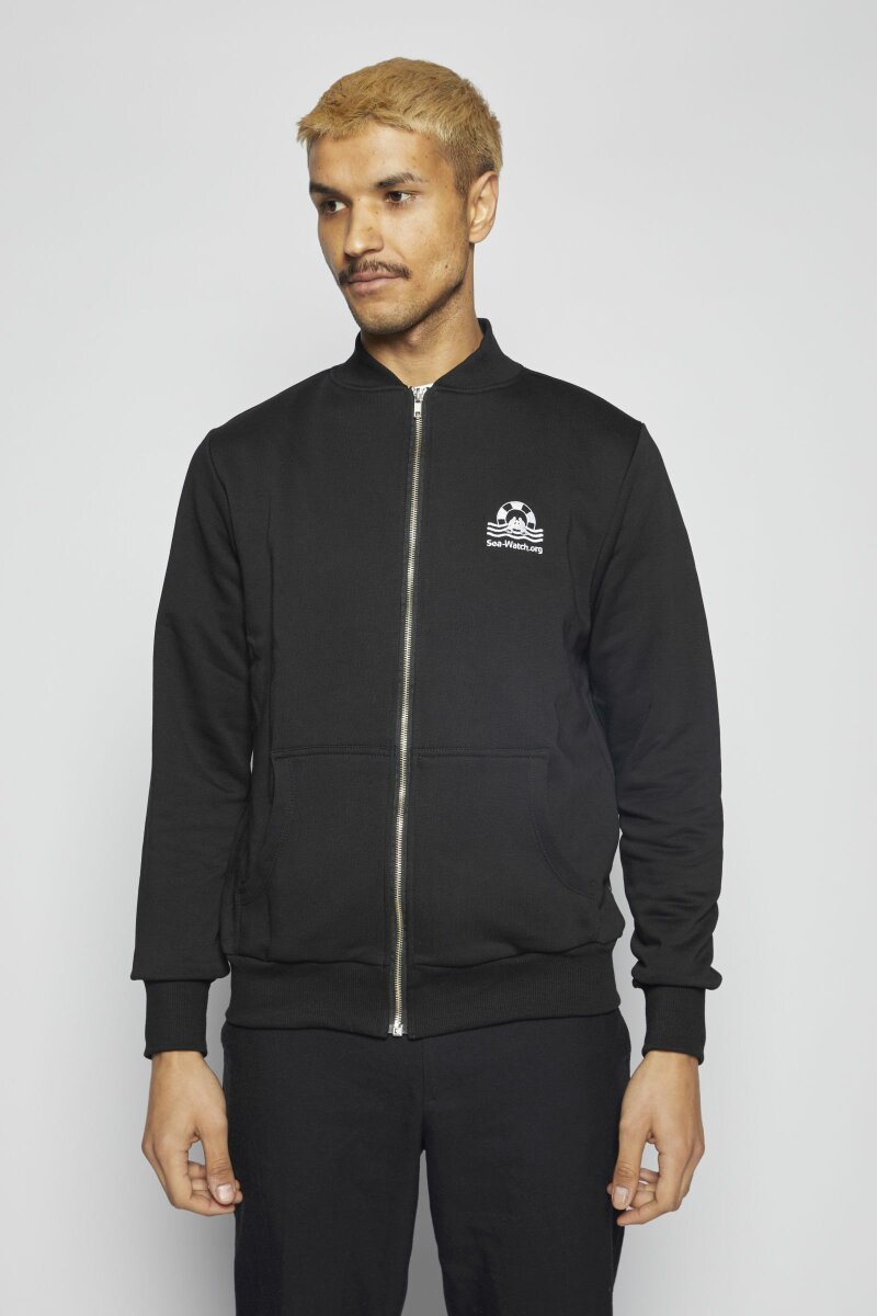 Zip Through Sweatjacket SW Logo Black