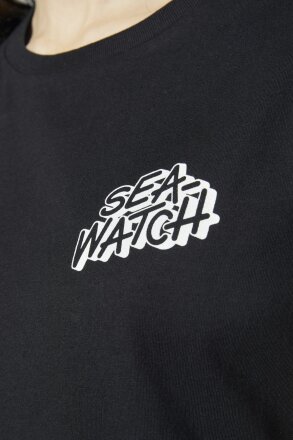 T-Shirt Sea Watch Pocket Print Tailliert Black